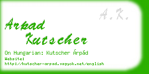 arpad kutscher business card