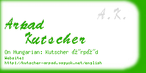 arpad kutscher business card